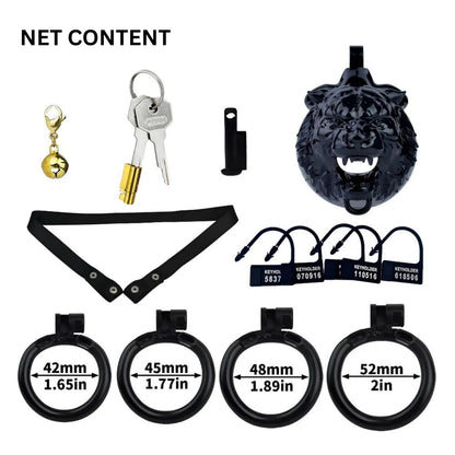 Premium Men Tiger Resin Chastity Cage