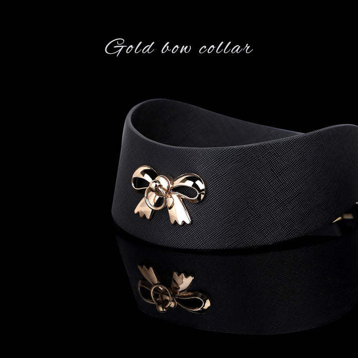 Premium Faux Leather Bow Collar Leash