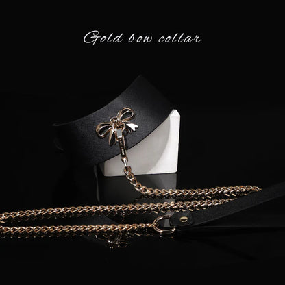 Premium Faux Leather Bow Collar Leash