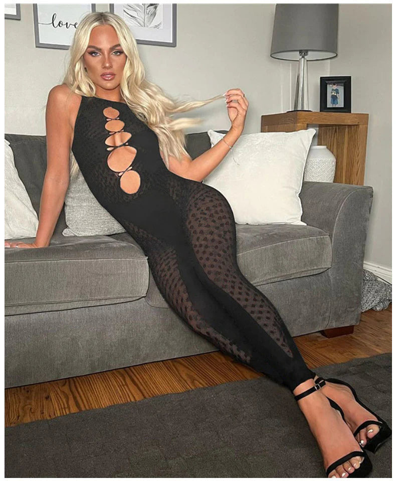 Midnight Sexy Fishnet Dress