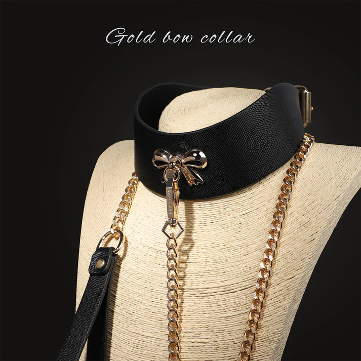 Premium Faux Leather Bow Collar Leash