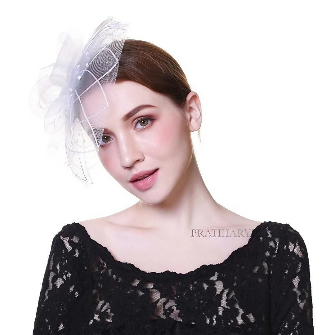 wedding fascinator for women
stylish party hats women
luxury fascinator hats
elegant women headwear
Polka Dot Mesh Fascinator Hat/Headpiece