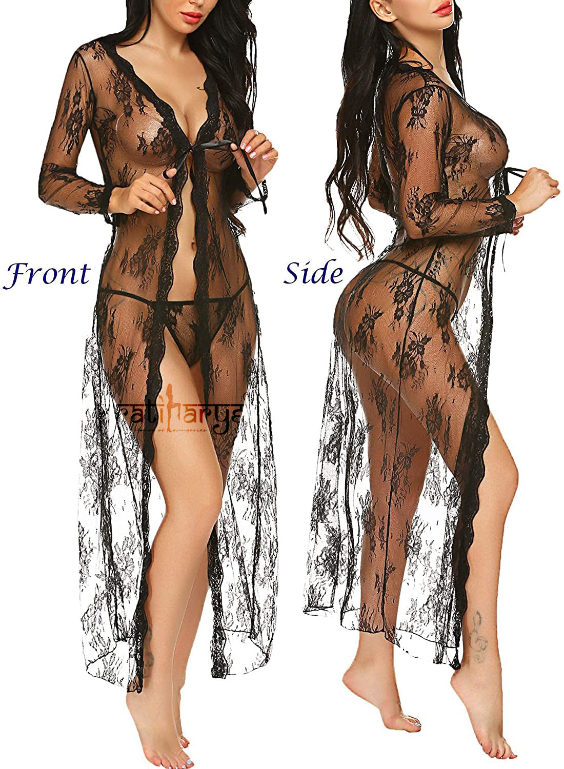 Pratiharye Front Open Women Sexy Long Robe