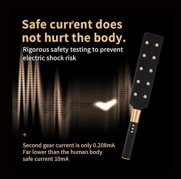 Electrical device with safety information on a dark background