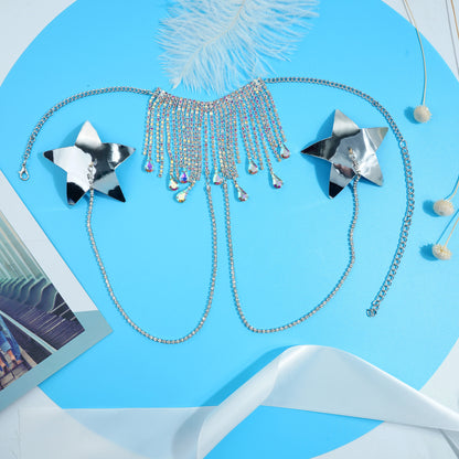 Crystal Nipple Pasties with Rhinestone Choker Set