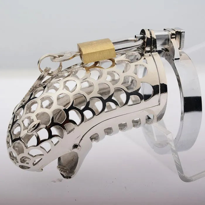 Panther Designed Stainless Steel Men Chasity Cage