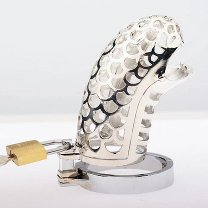 Panther Designed Stainless Steel Men Chasity Cage