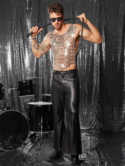 fashionable men underwear online
sexy mesh vest men
sheer sleeveless top men
transparent men top