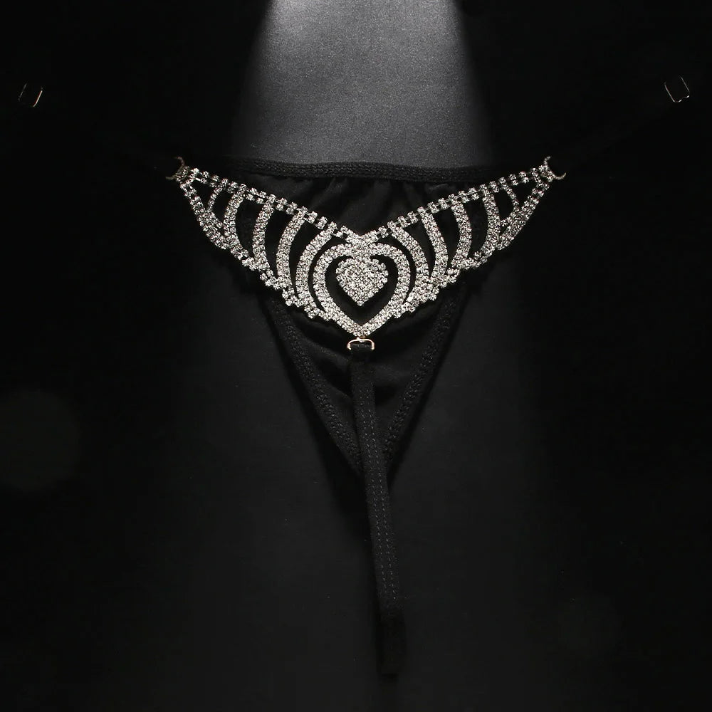 Sexy Diamond Crystal Chain Thong