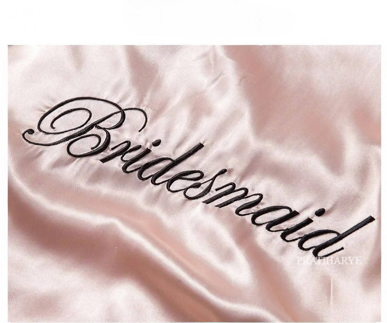 Embroidery Bride &amp; Bridesmaids Silk Satin Robe