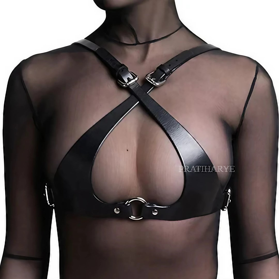 Pu Leather Harness Lingerie set