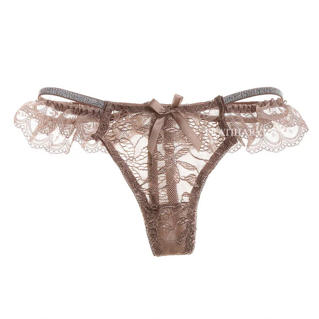 Glitter Strap Lace Thong