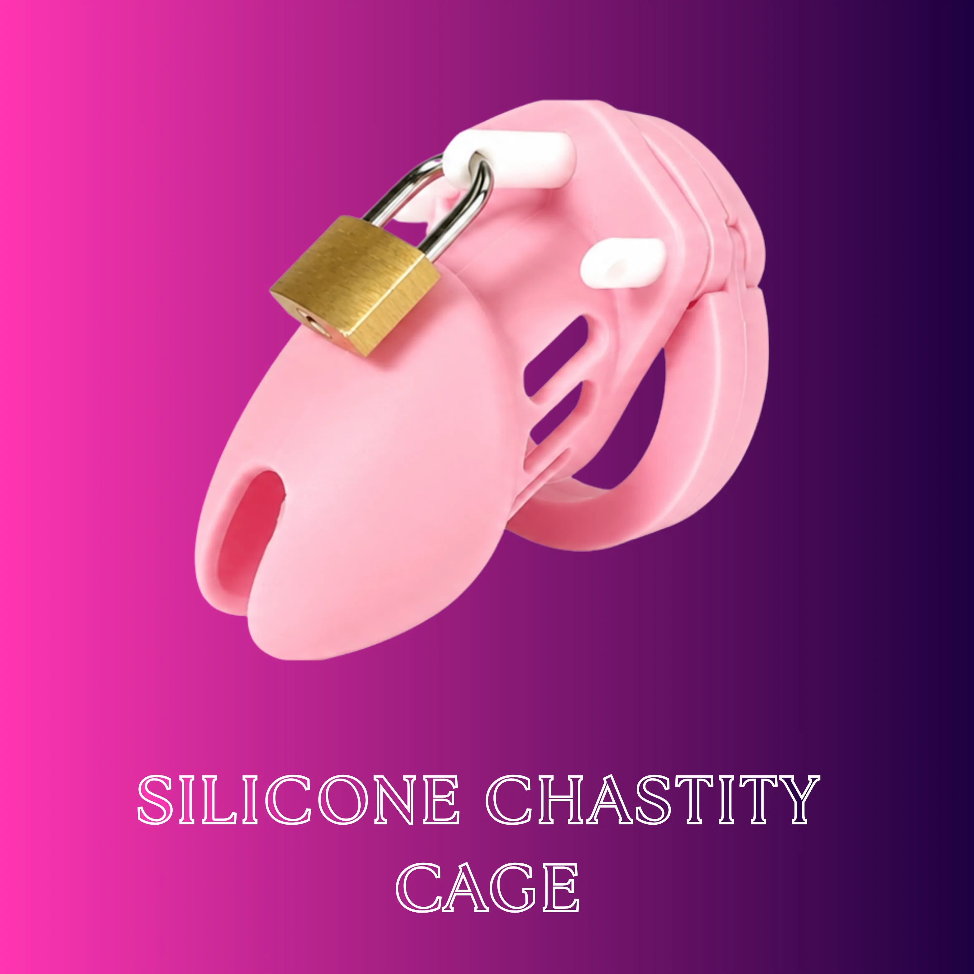 Silicone Male Chasity Cage lock with 5 Rings