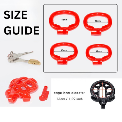 Premium Turtle Flat Resin Chastity Cage with 4 Rings