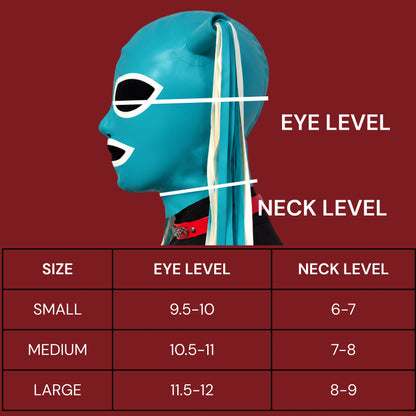 Premium Handmade Latex Hood Mask with Double ponytail