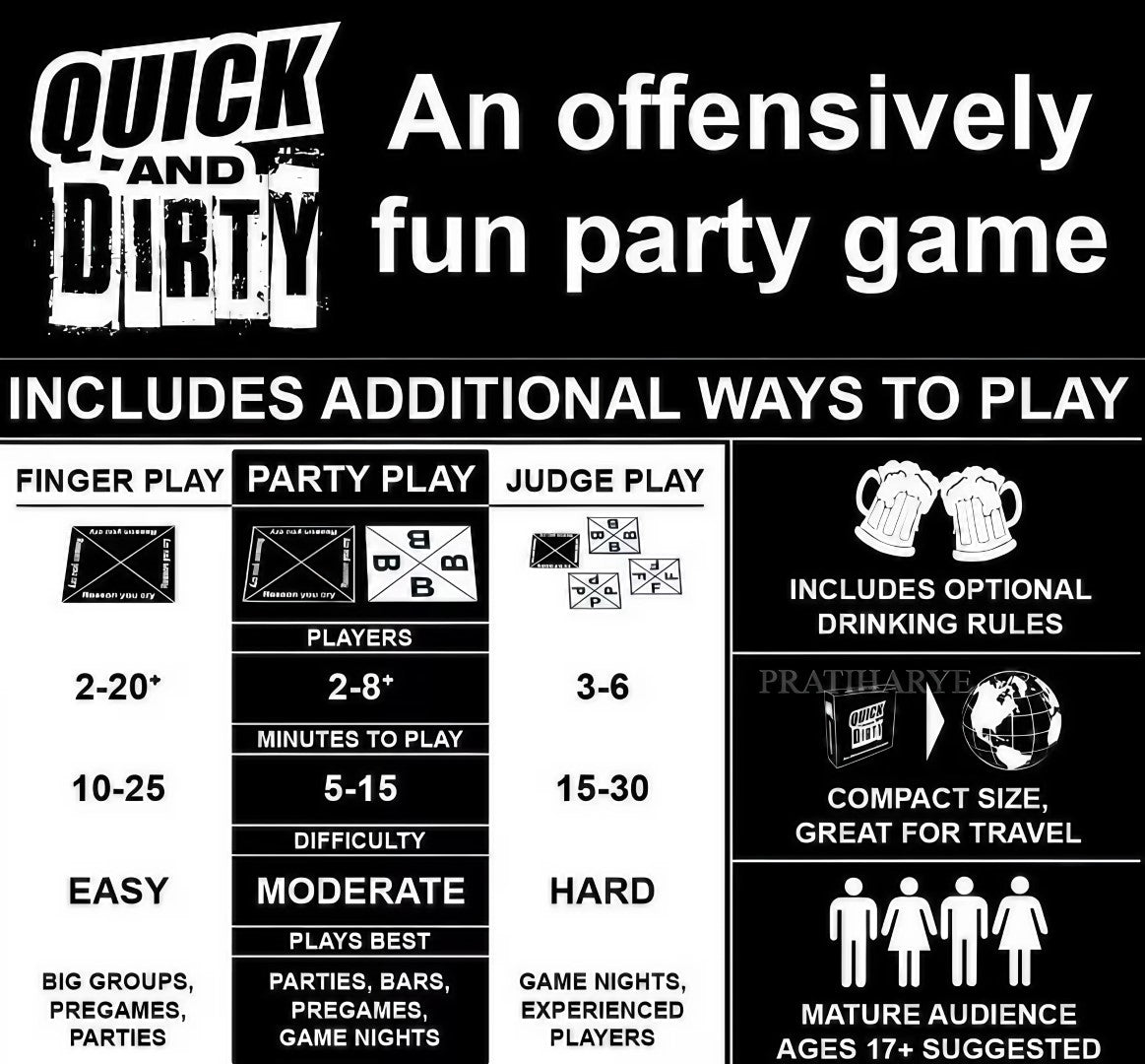 Quick &amp; Dirty Adult Card Game