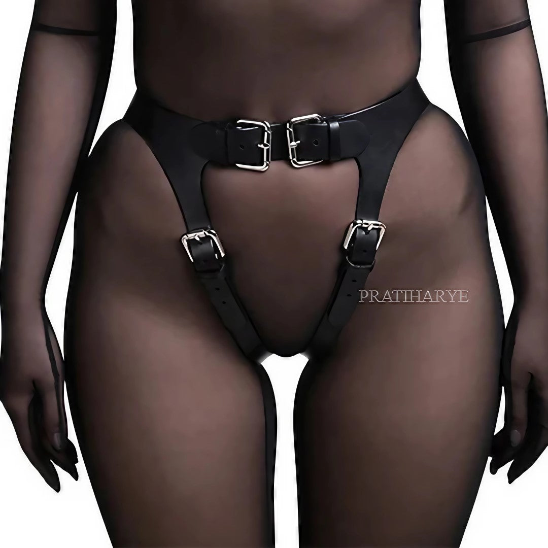 Pu Leather Harness Lingerie set