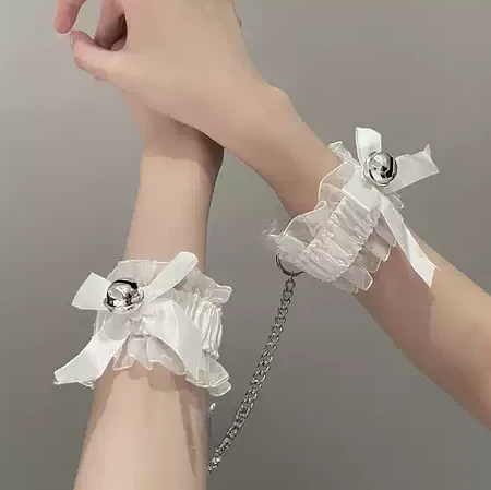 Satin Frill Bell Bondage Handcuff