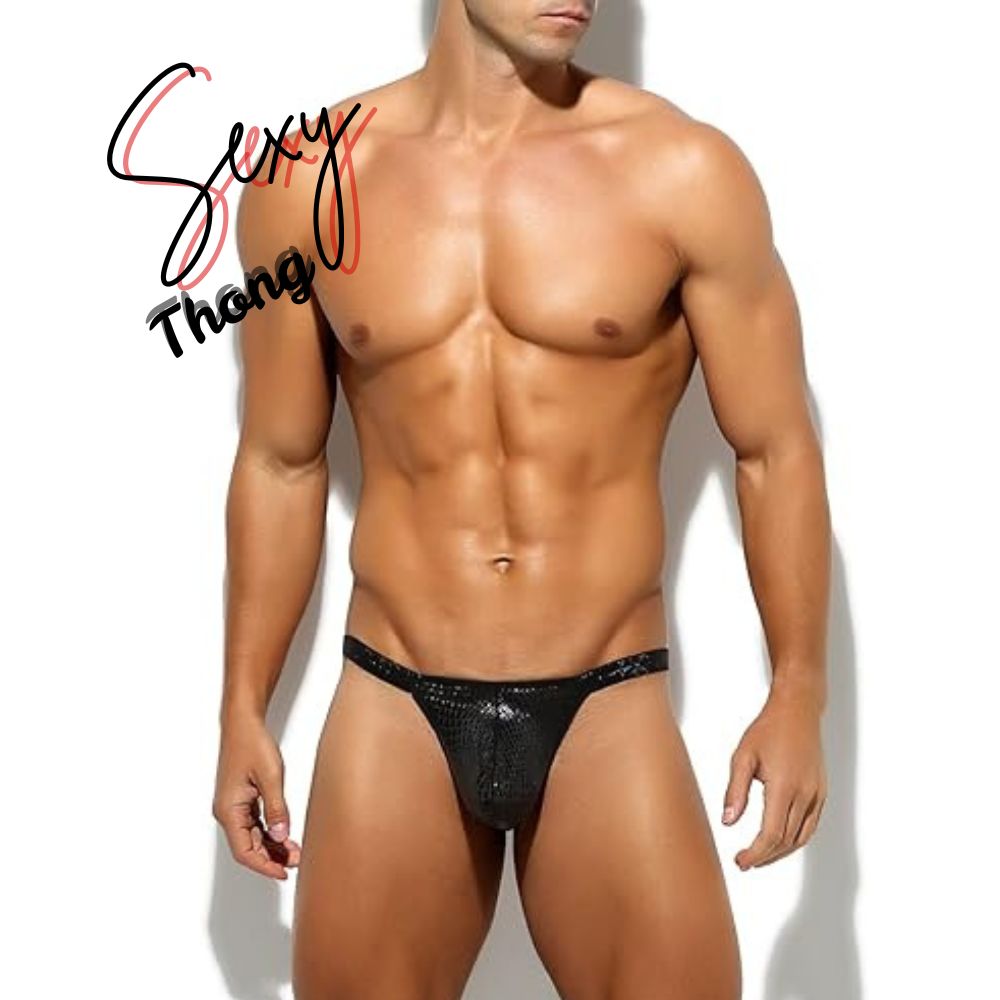 Sexy Snake Print Men Thong