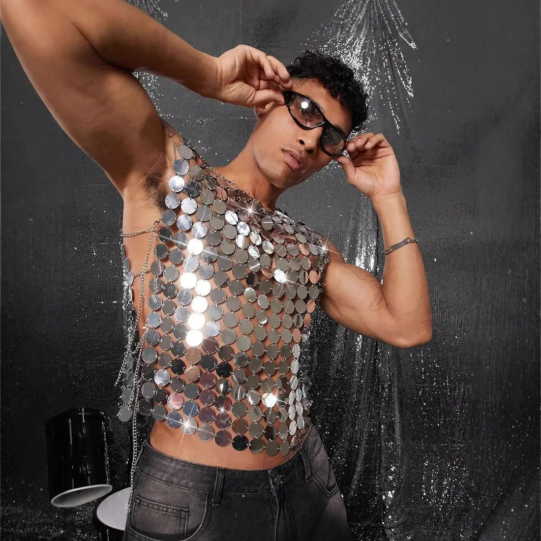 Mirror Chain Crop Tank Top