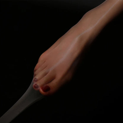 Noir Gloss Sheer Thigh-High Stockings