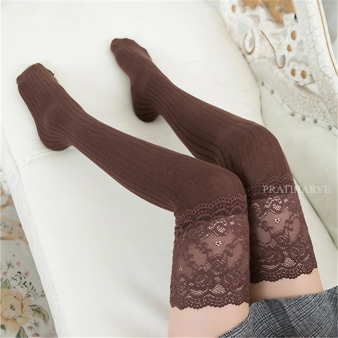 Premium Lining Cotton Lace Stocking