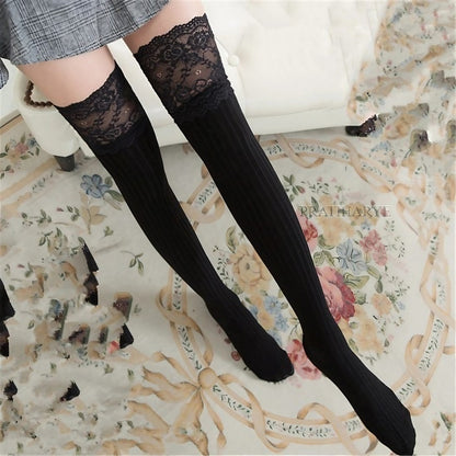 Premium Lining Cotton Lace Stocking