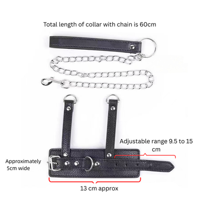 Men Dick Leather Pulling Collar