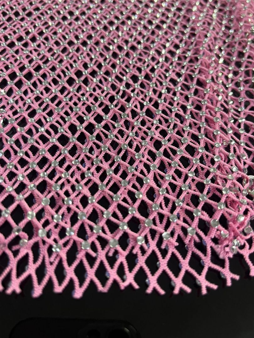 Sexy Rhinestone Embellished Fishnet Glam Bodycon Dress