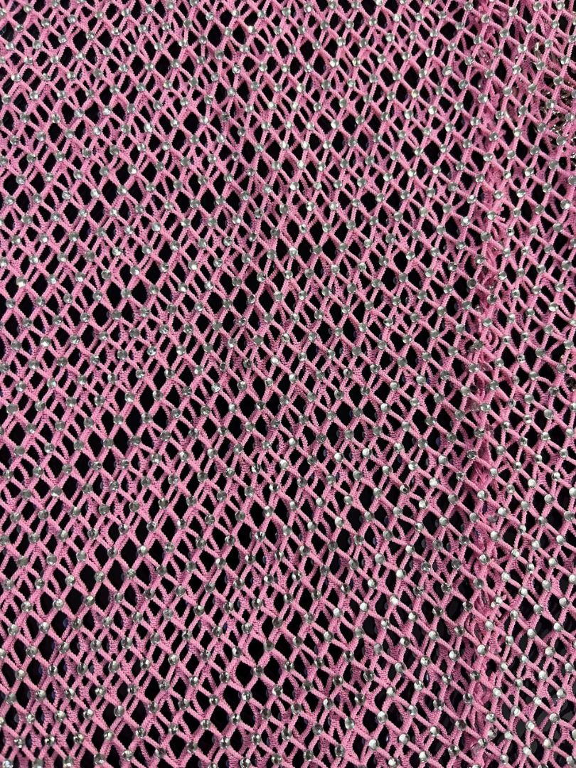 Sexy Rhinestone Embellished Fishnet Glam Bodycon Dress