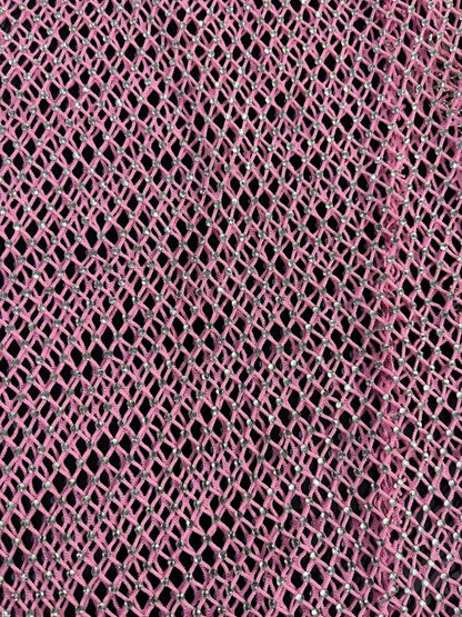 Sexy Rhinestone Embellished Fishnet Glam Bodycon Dress