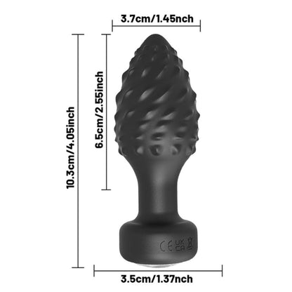 360° Rotating Remote Control Textured Vibrating Butt Plug