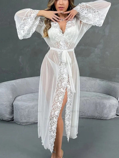 Ethereal Lace Bridal Robe