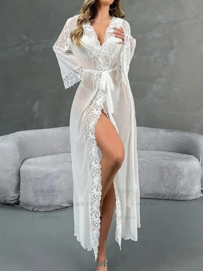 Ethereal Lace Bridal Robe