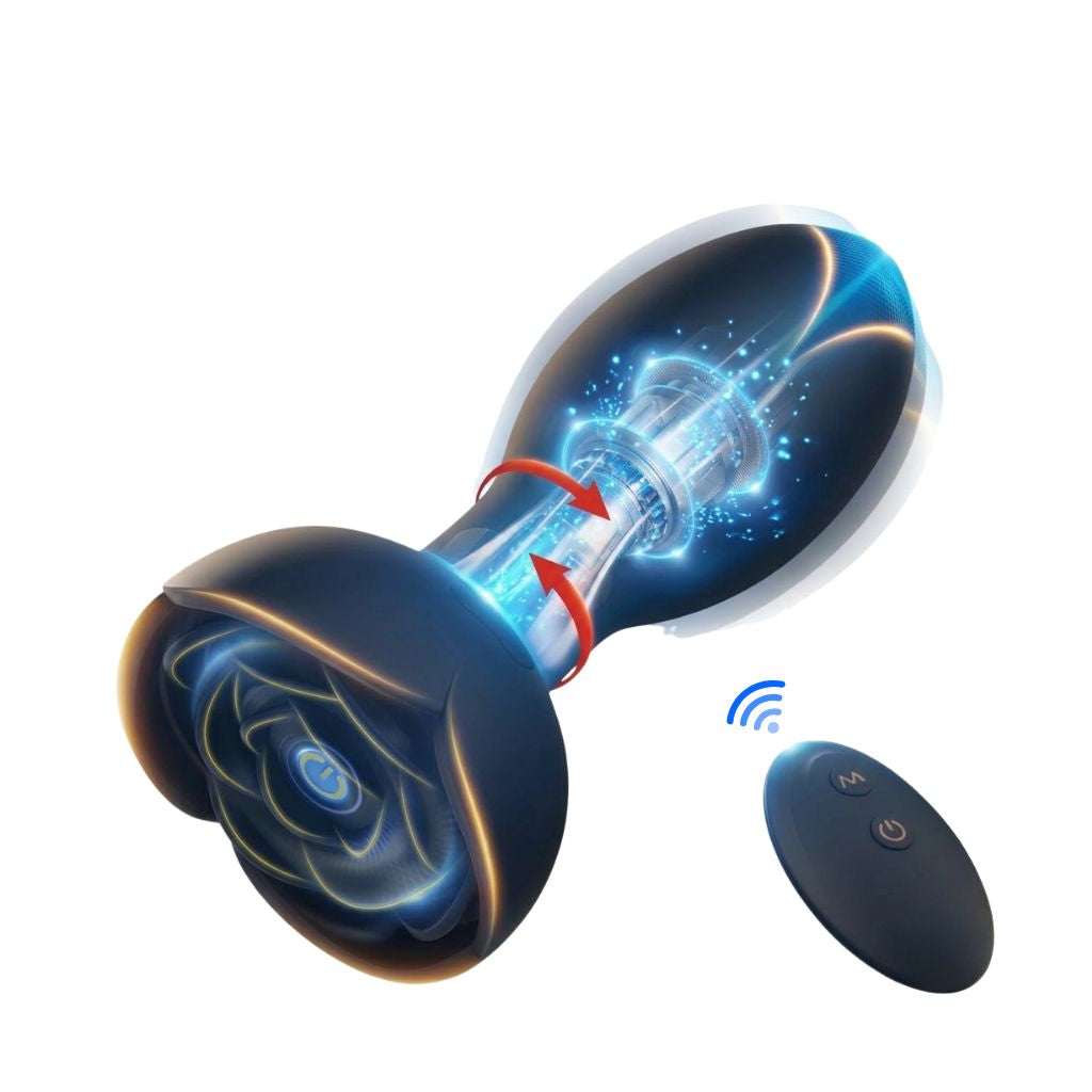 360 Rotation Vibrating Silicone Butt Plug