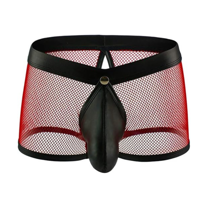 Mesh Leather Patch Men’s Sexy Boxer