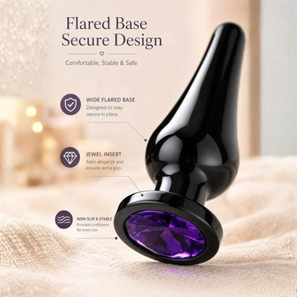 Premium Stainless Steel Anal Plug Purple Jewel