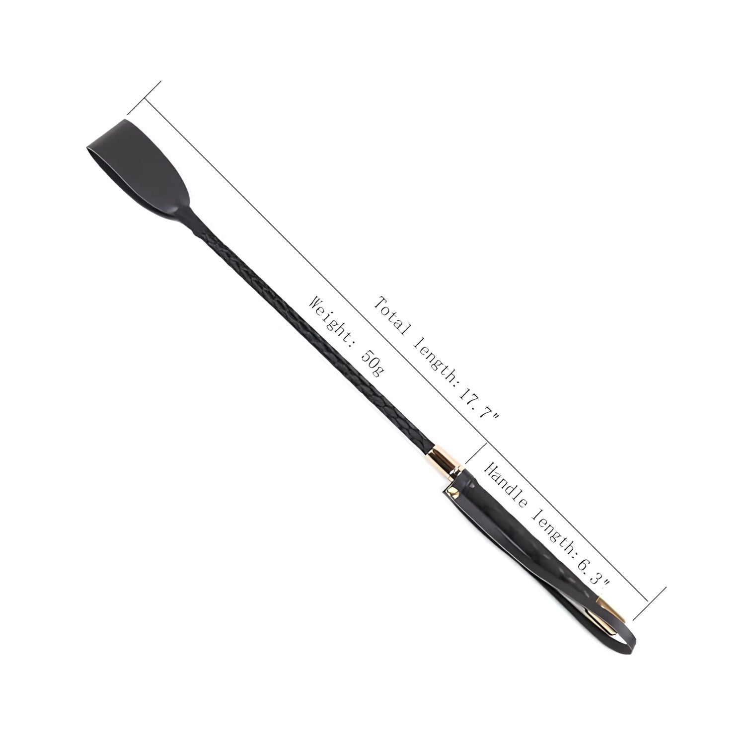 Premium Black Leather Paddle with Wrist Strap