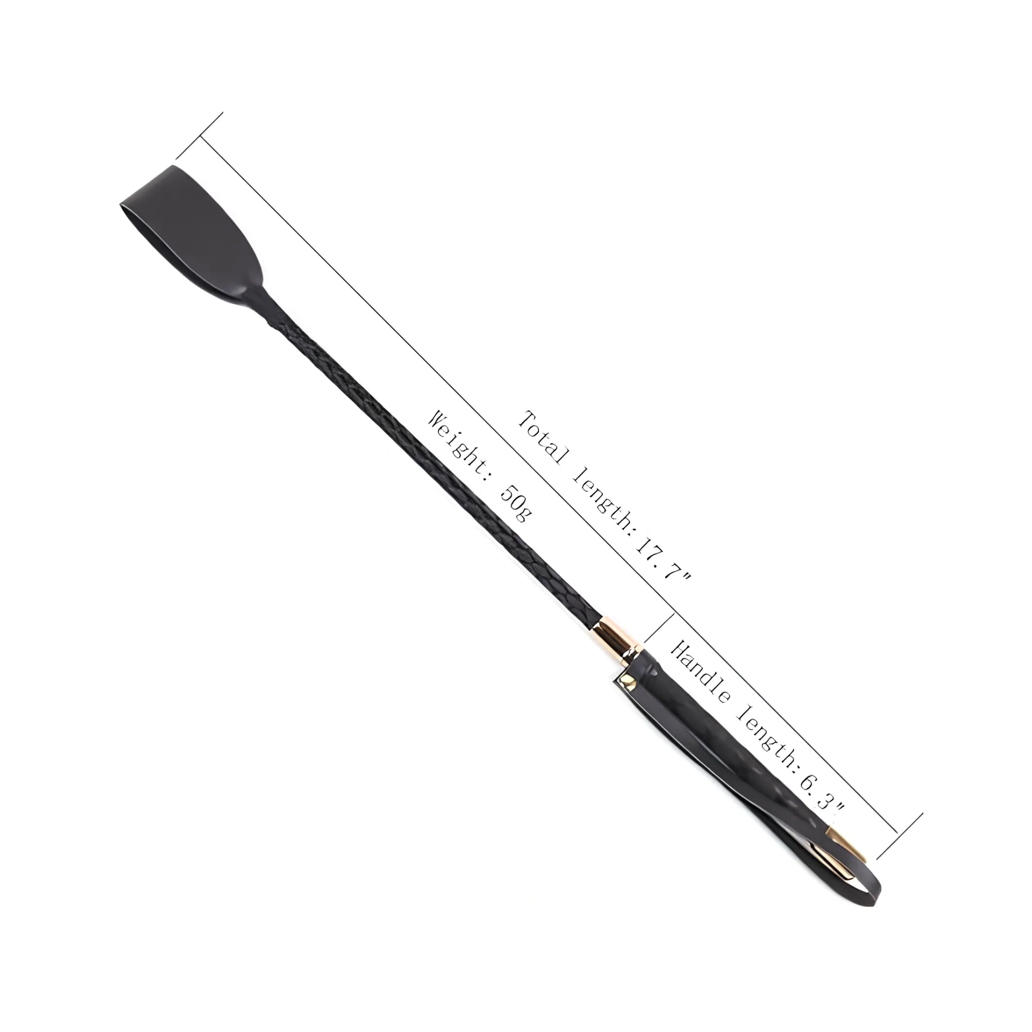 Premium Black Leather Paddle with Wrist Strap