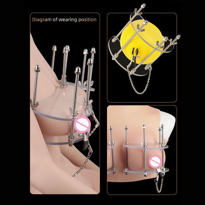 Adjustable Acrylic Breast Compression with Nipple Clamps