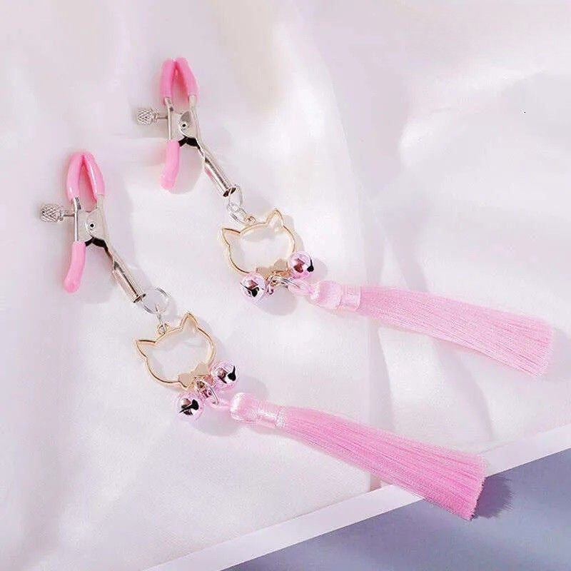 Teddy Hanging Nipple Clamps with Tassels