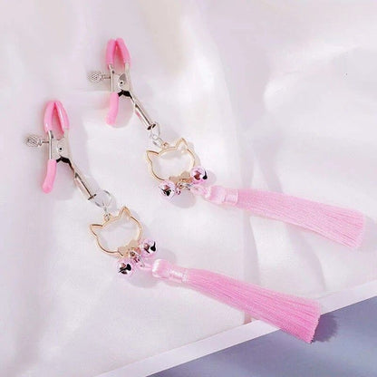 Teddy Hanging Nipple Clamps with Tassels