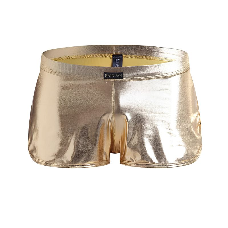 Faux Leather Side-Slit Trunks