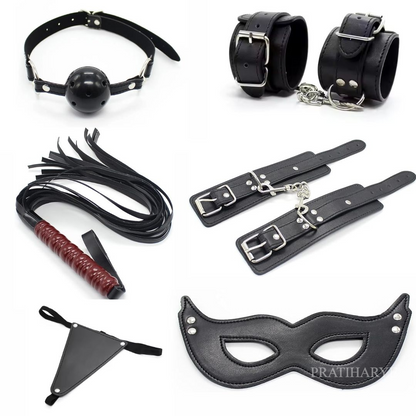Faux Leather 6pc BDSM Kit