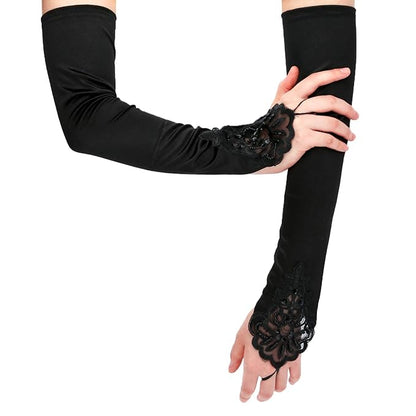 elegant long gloves
satin gloves for women
designer fashion gloves
women accessory gloves
Vintage Satin Long Gloves with Embroidery
