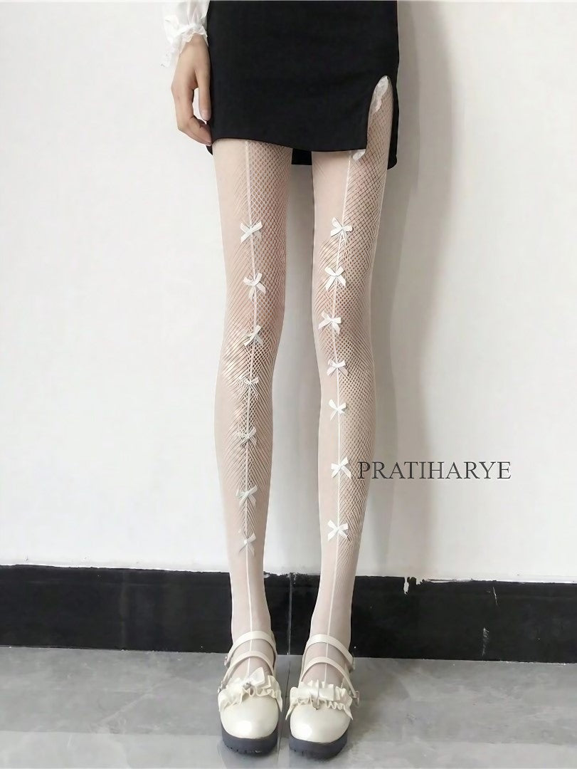 Front Cross Mesh Fishnet Stockings