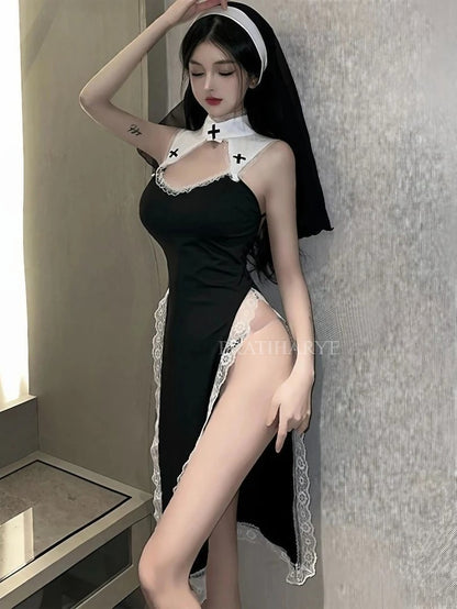 Long Nun Roleplay Costume