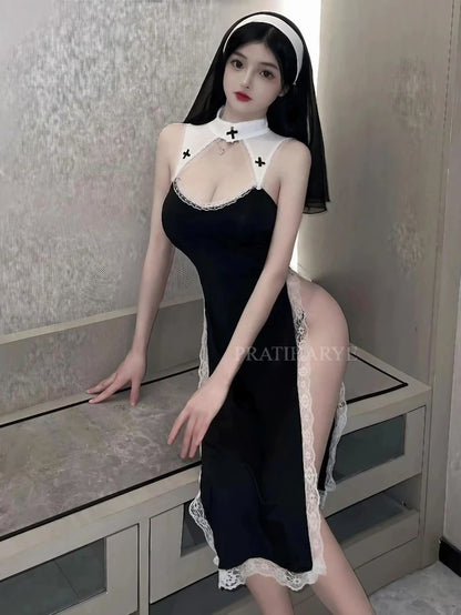 Long Nun Roleplay Costume