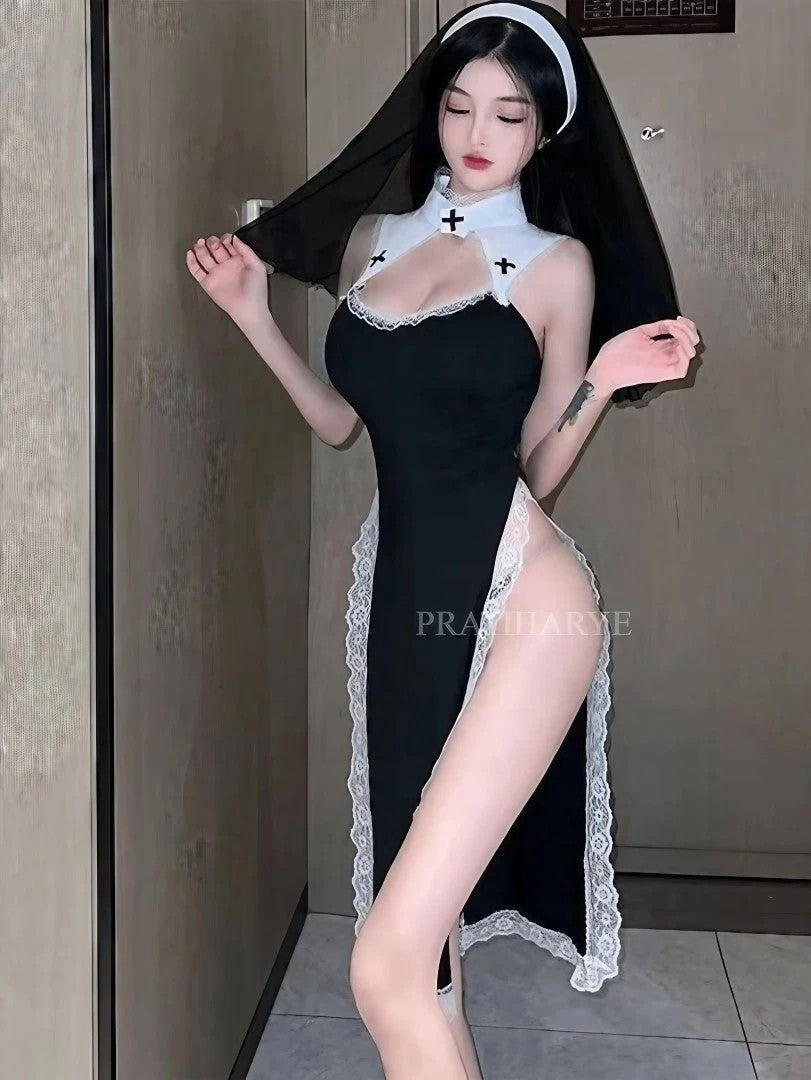 Long Nun Roleplay Costume