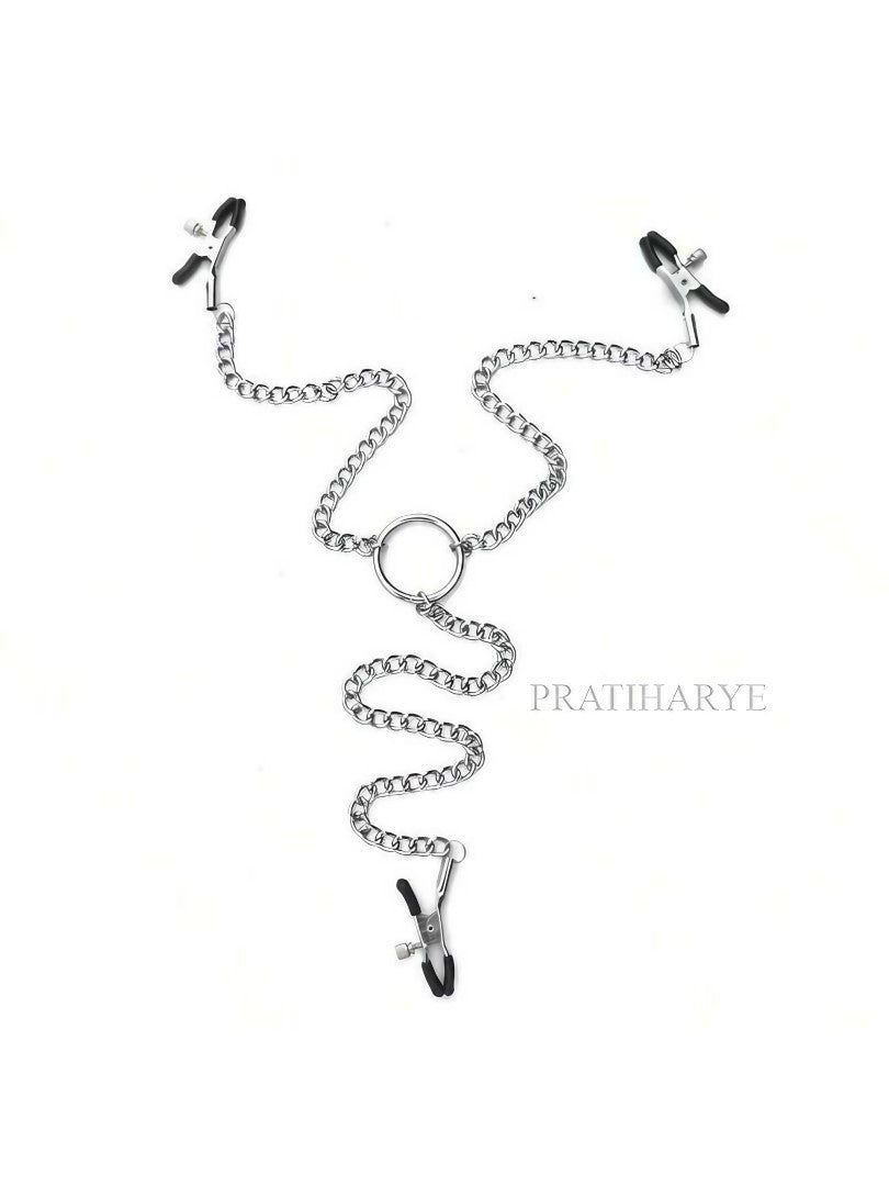 Nipple Clamps Chain with Clitoral Clips